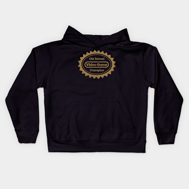 Old School Champ Gold Seal Kids Hoodie by machmigo